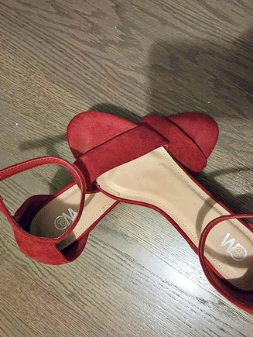 M Red Ankle Strap Heels